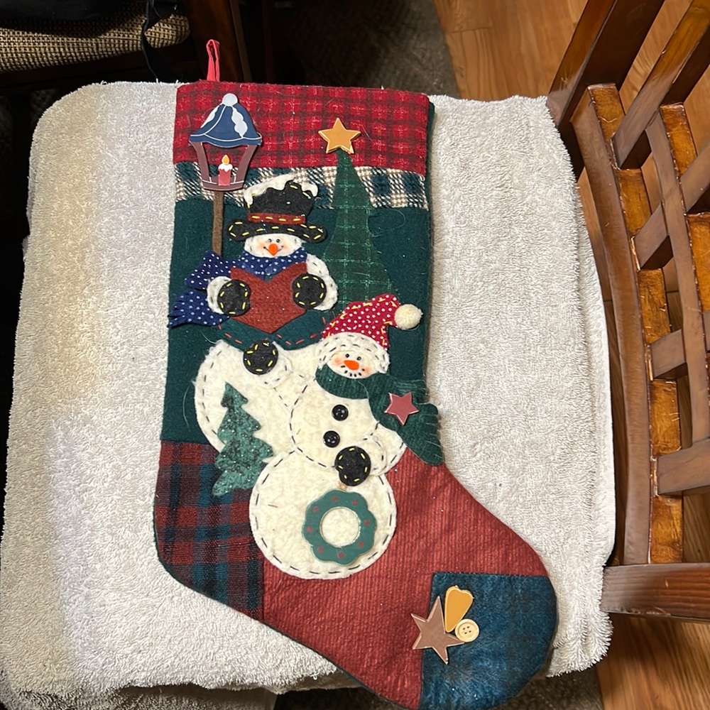 Snowman Christmas stocking